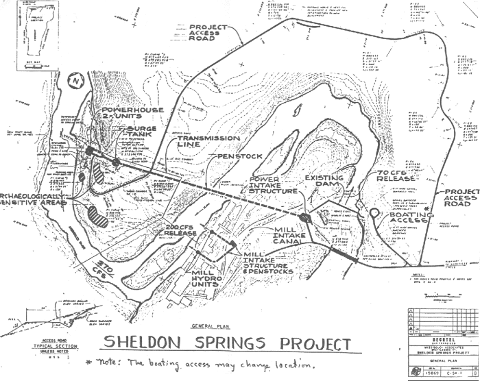 Sheldon Springs Hydro Project Site Plan: 1984