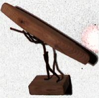 Wood and metal sculpture/award: The Portageur